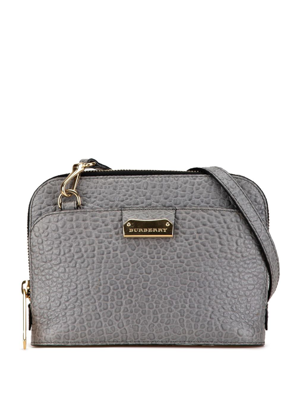 Burberry Pre-Owned Harrogate 皮质斜挎包（2018-2024年典藏款） - 灰色