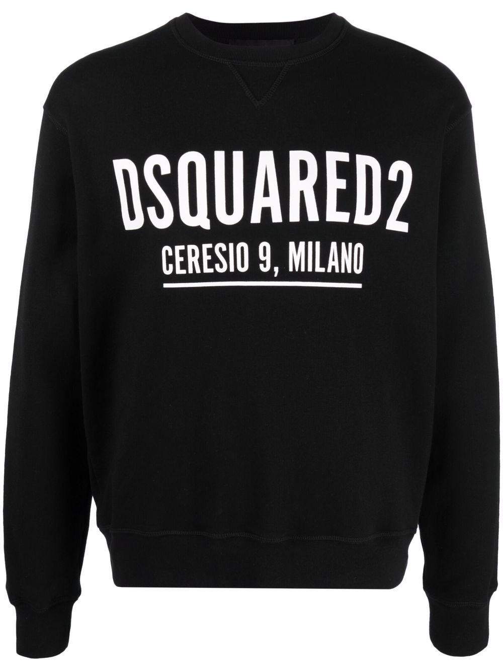 DSQUARED2 D2次方 logo印花棉卫衣 - 黑色