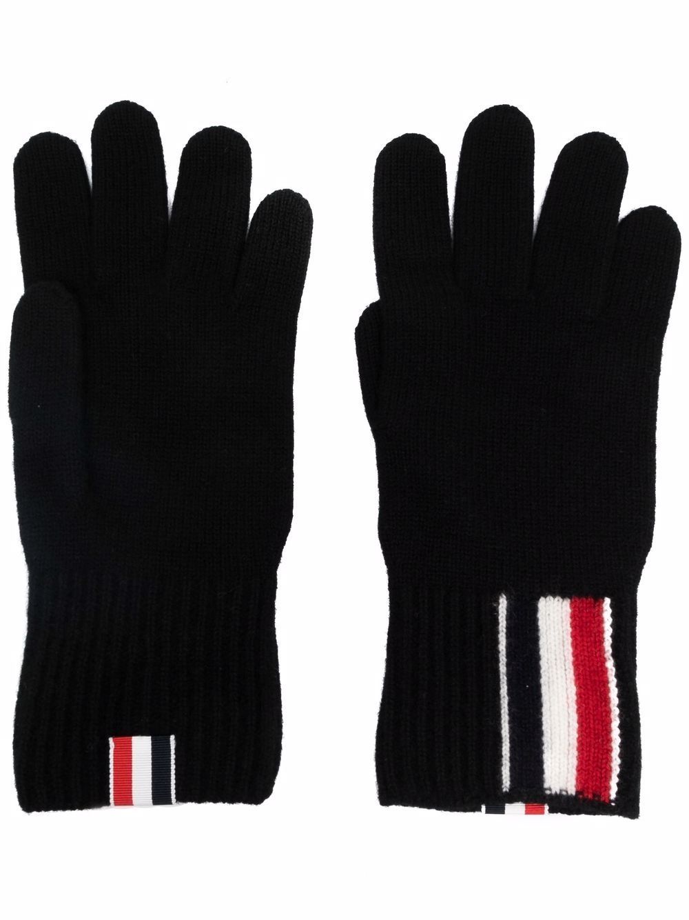 Thom Browne RWB 条纹手套 - 001 BLACK