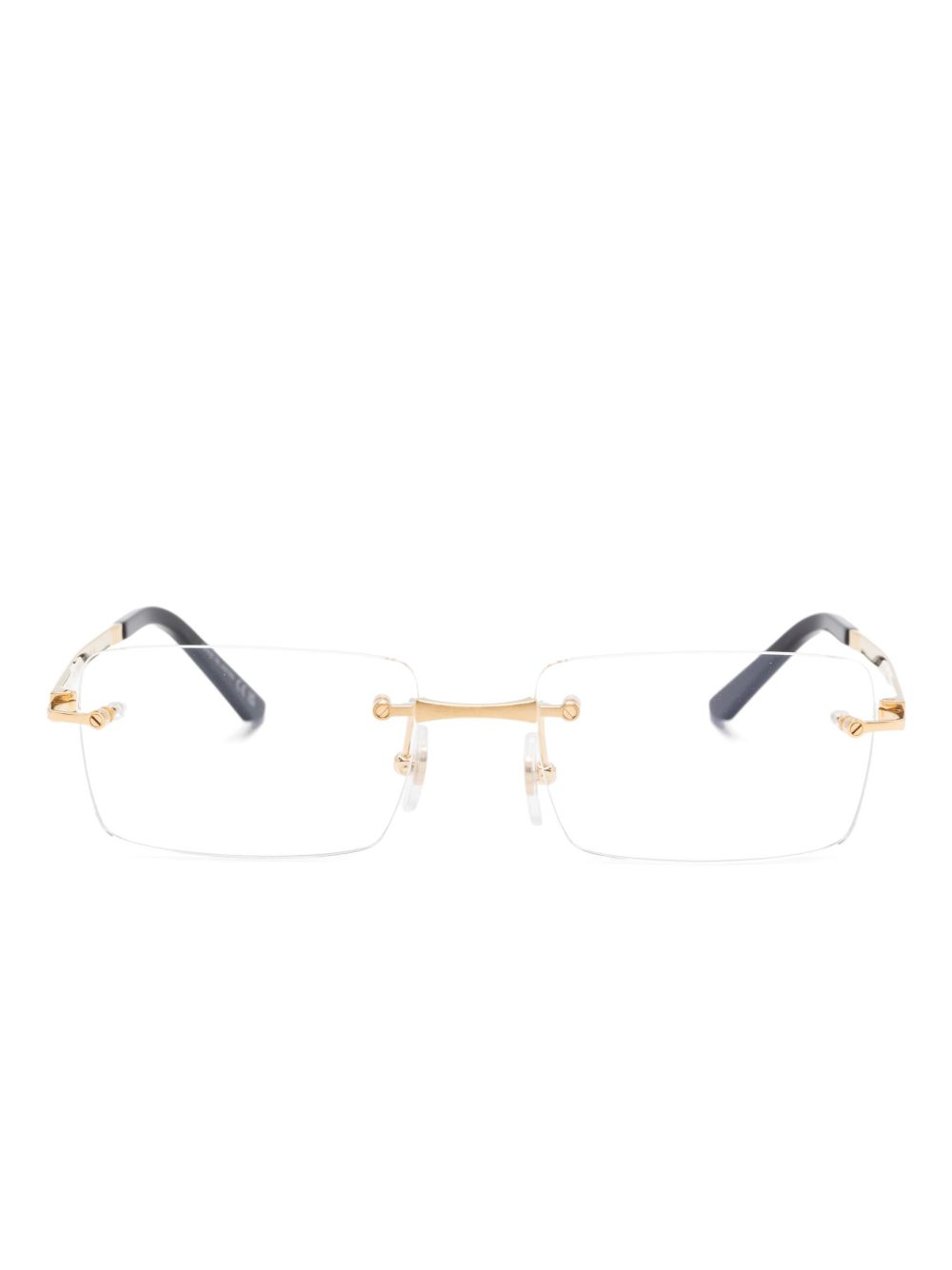 Cartier Eyewear 长方形镜框眼镜 - 金色