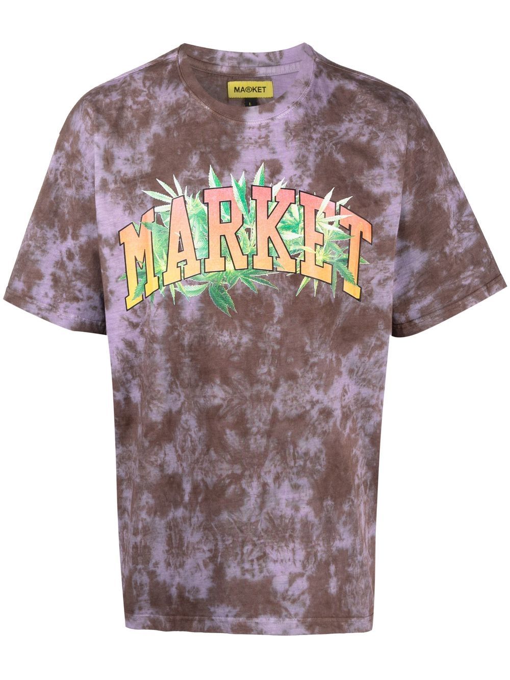 MARKET logo印花扎染T恤 - 紫色