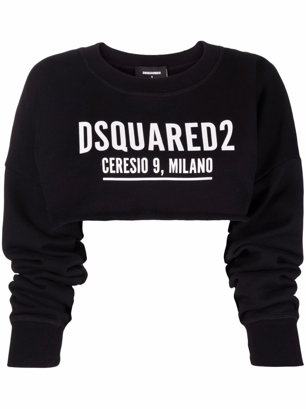 DSQUARED2 D2次方 logo印花短款卫衣 - 黑色
