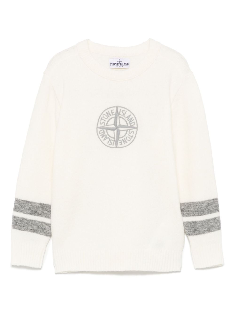Stone Island Junior 罗盘图案毛衣 - 白色