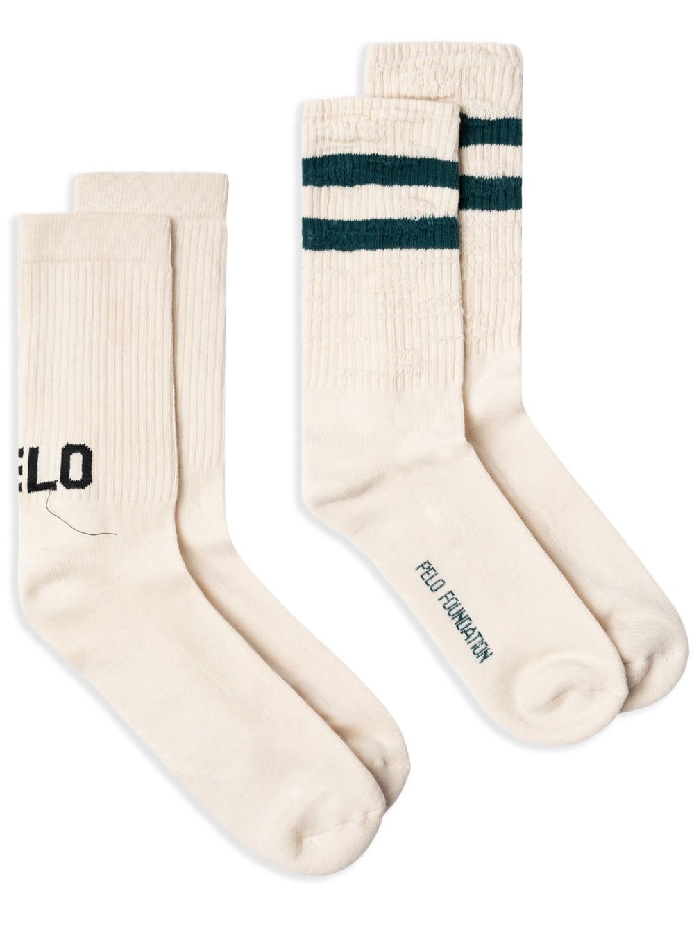 PELO FOUNDATION logo-print socks (set of two) - 中性色