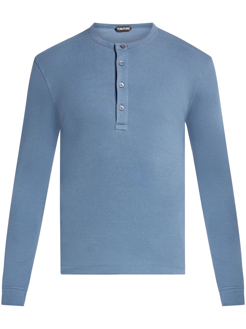 TOM FORD Henley 针织上衣 - 蓝色