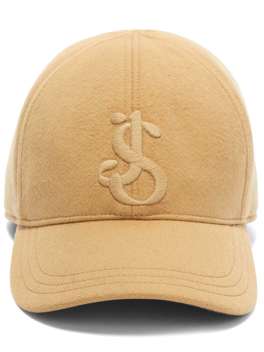 Jil Sander logo 刺绣羊绒棒球帽 - 中性色