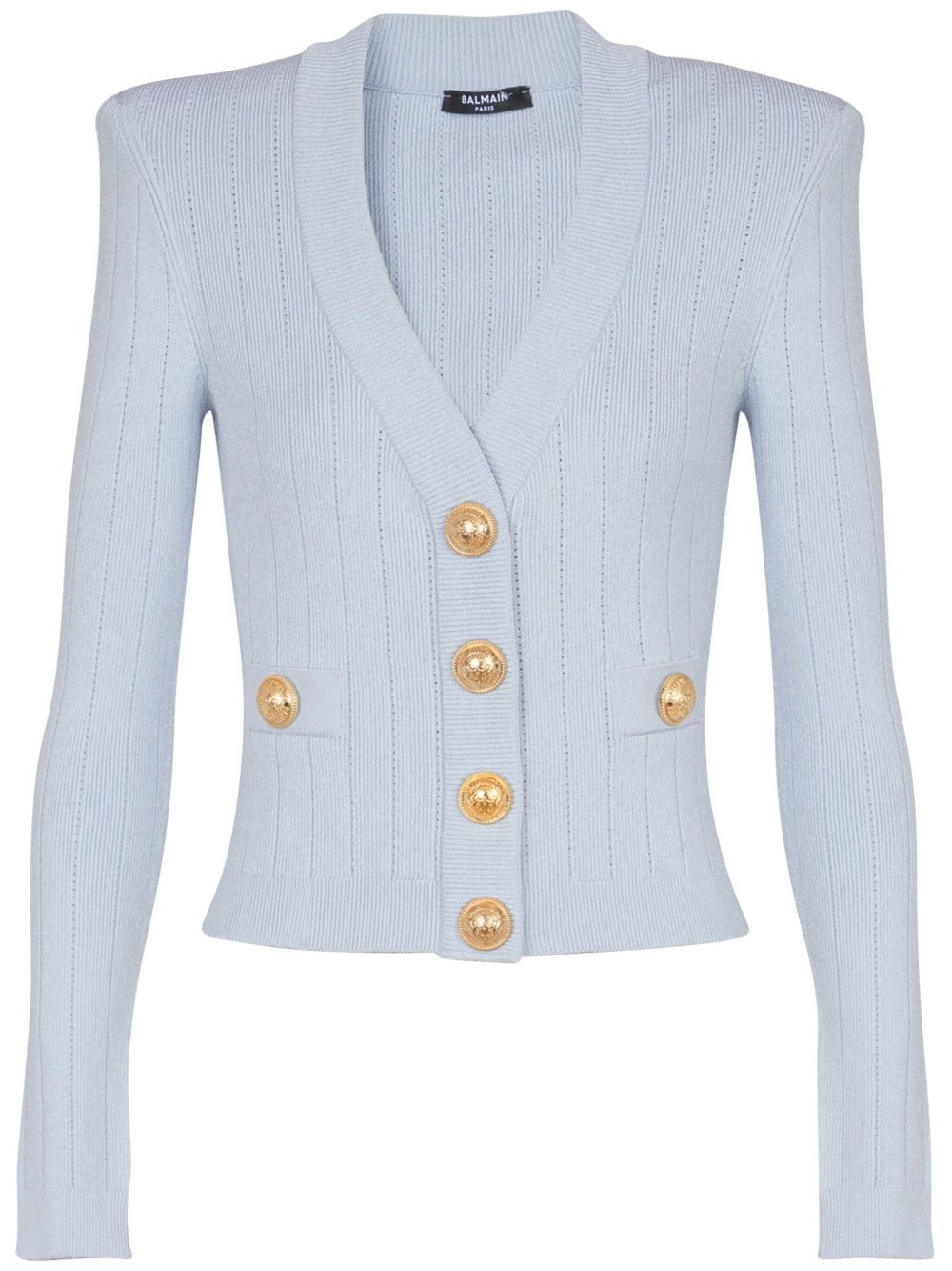 Balmain 雕刻纽扣开衫 - 蓝色