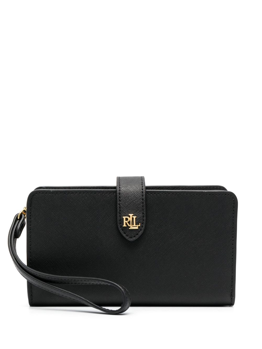Lauren Ralph Lauren Tech 皮质腕带钱包 - 黑色
