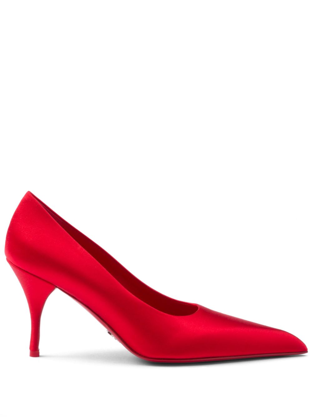 Prada 缎面高跟鞋（8.5厘米） - 红色