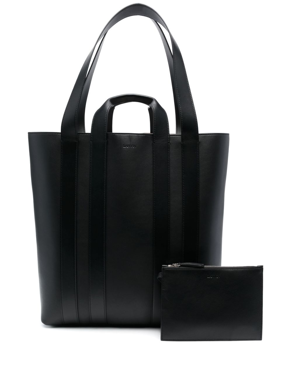 Lanvin Ballade North South 皮质托特包 - 黑色