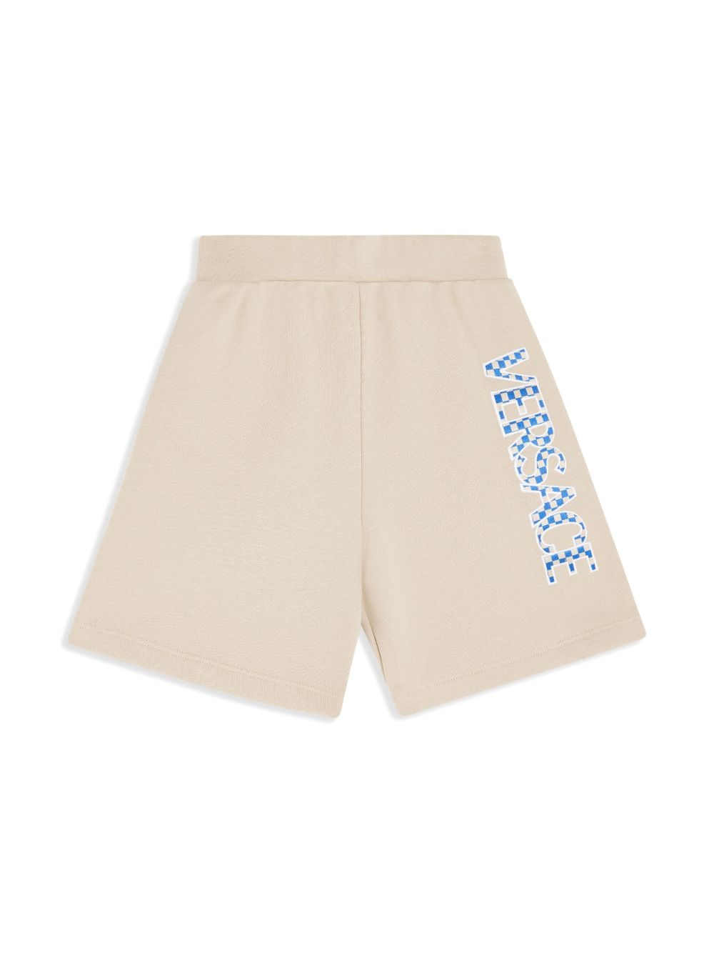 Versace Kids logo刺绣抓绒短裤 - 中性色