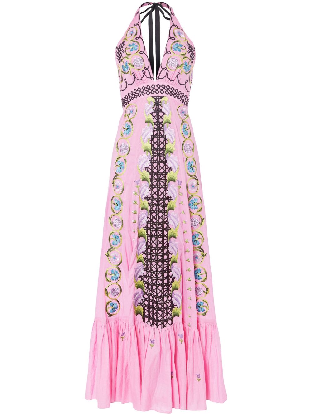 Temperley London Florentine 超长连衣裙 - 粉色