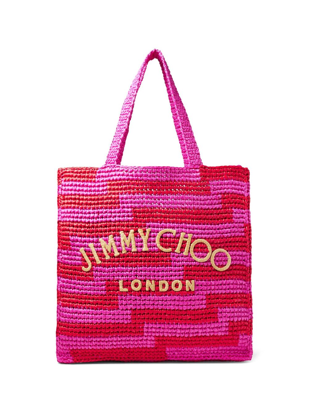 Jimmy Choo logo编织手提包 - 粉色