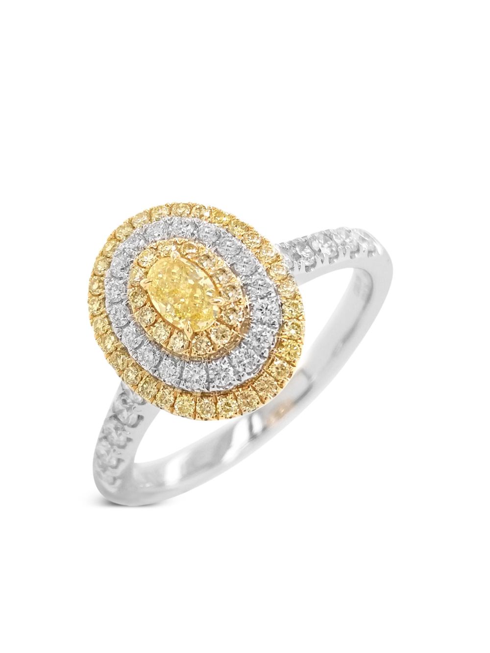 HYT Jewelry 18K白金钻石戒指 - 银色