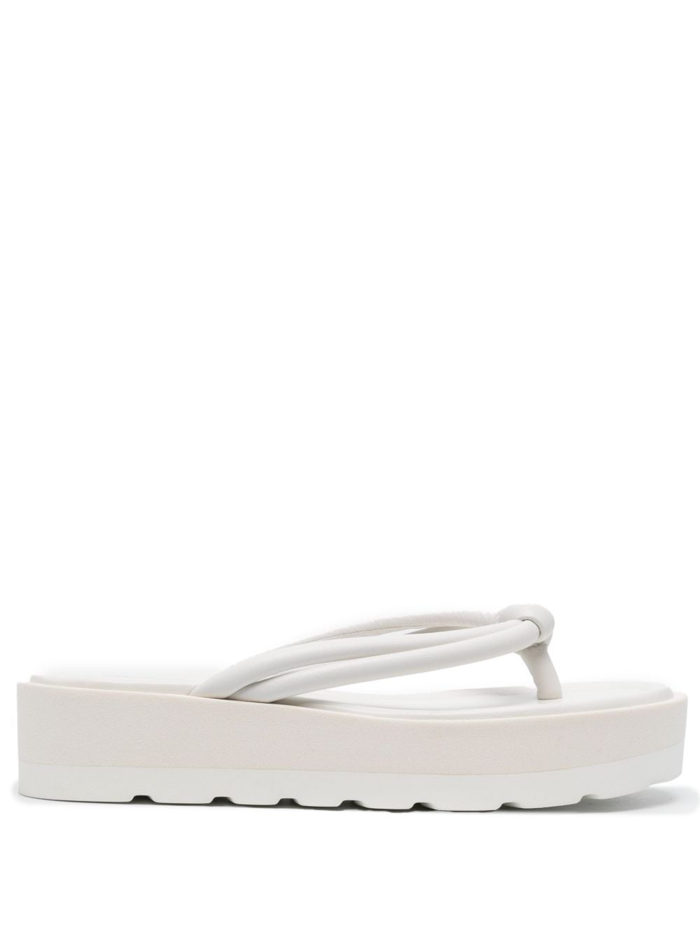 Gianvito Rossi 皮质厚底人字拖 - 白色