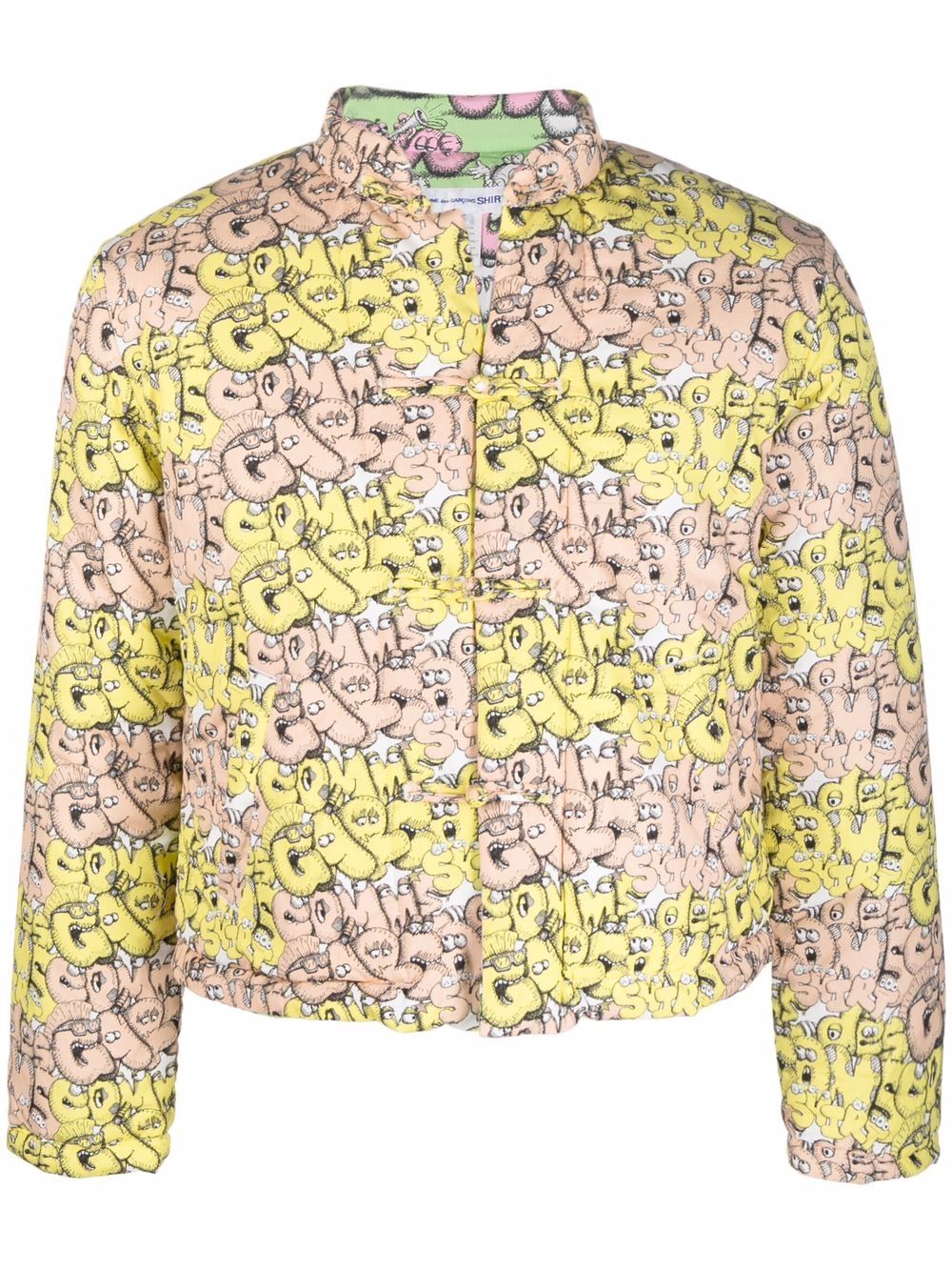 Comme Des Garçons Shirt logo印花填充夹克 - 黄色