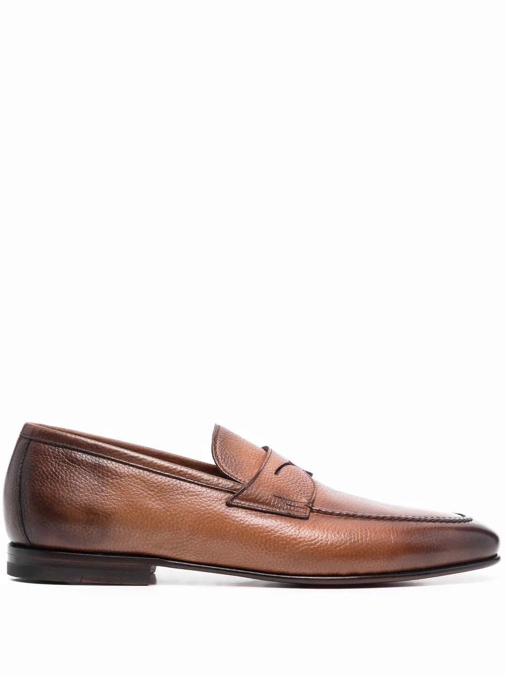 Santoni Penny 皮质乐福鞋 - 褐色