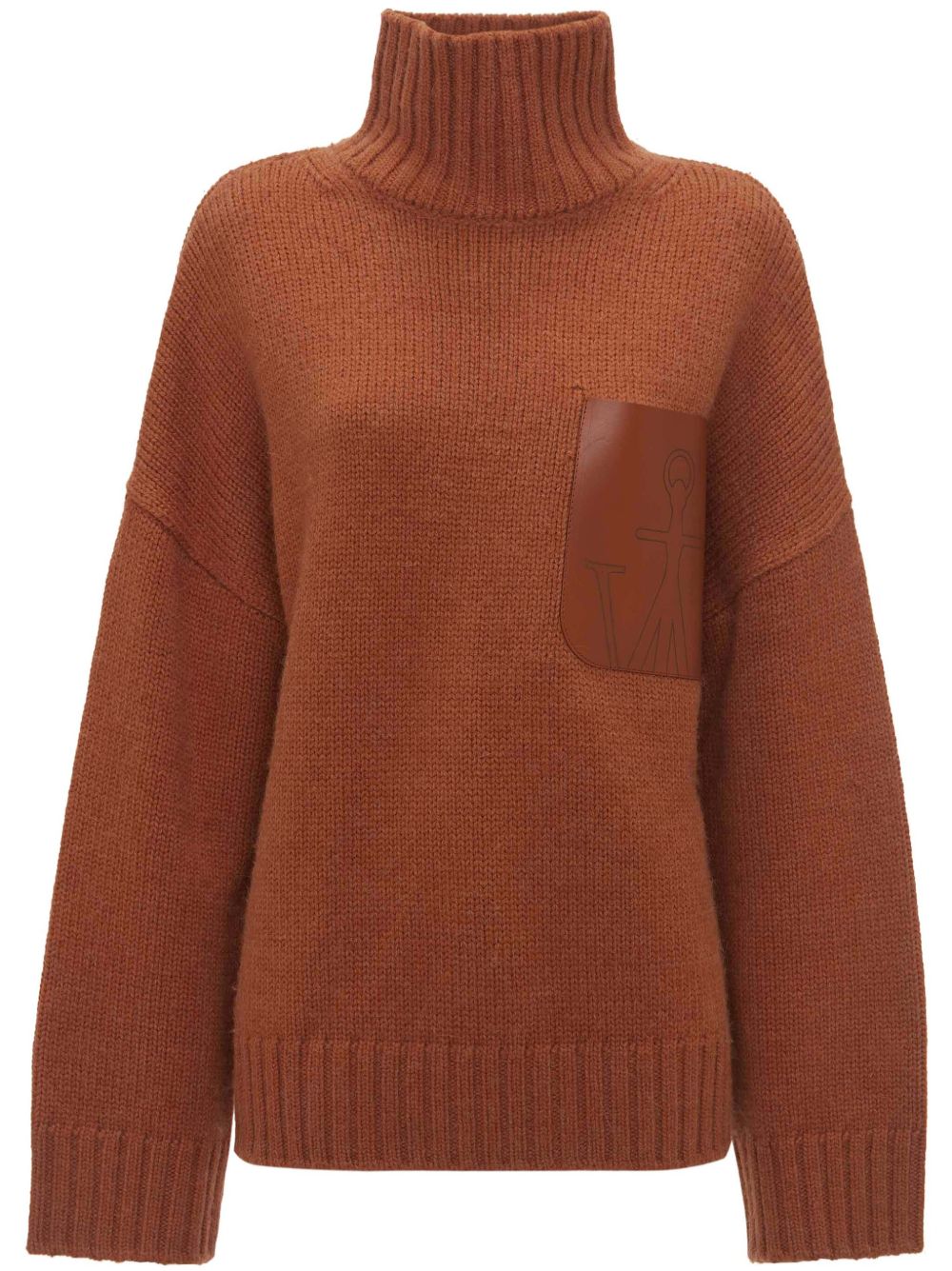 JW Anderson 船锚logo罗纹针织毛衣 - 褐色
