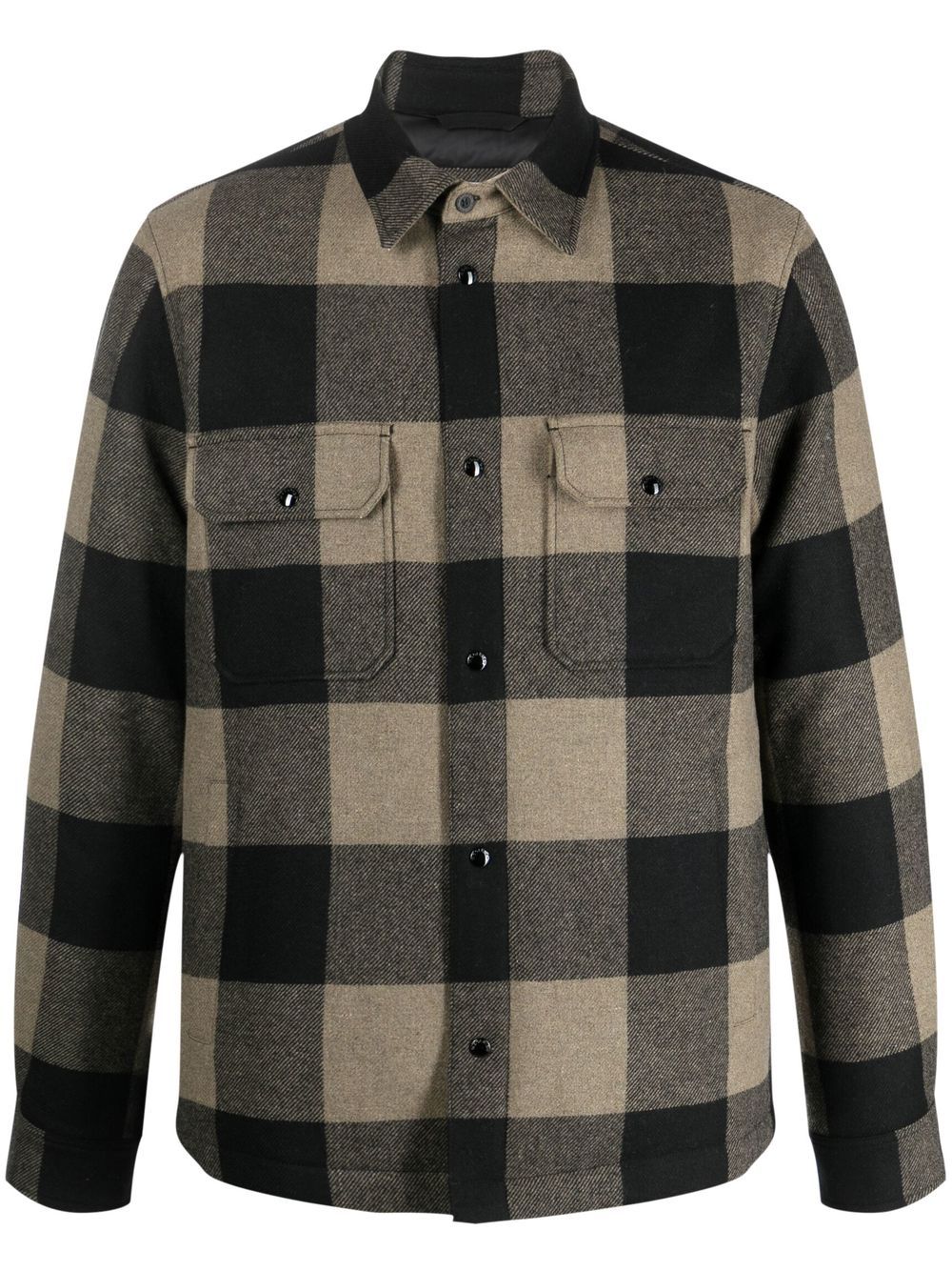 Woolrich 格纹绗缝衬衫式夹克 - 绿色