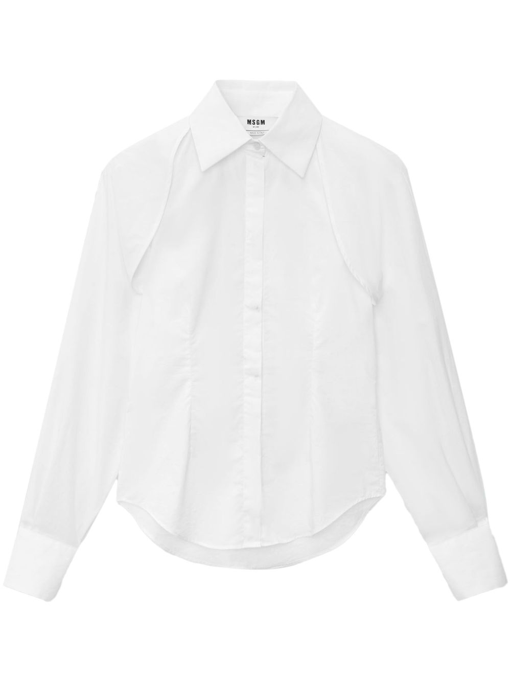 MSGM 可拆卸衣袖排扣衬衫 - 白色
