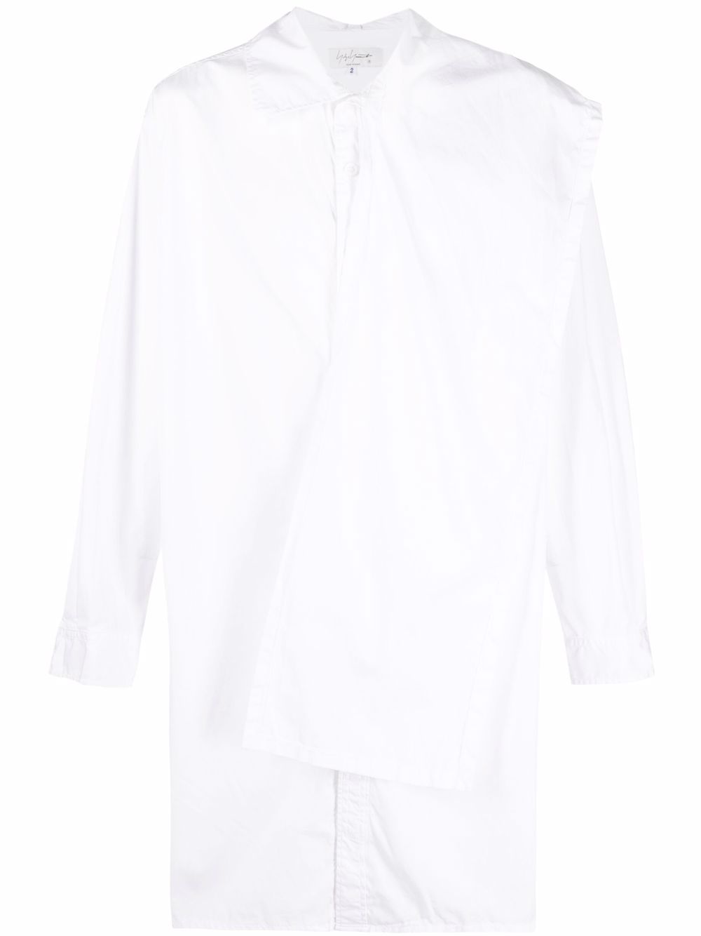 Yohji Yamamoto 纽扣开合长袖衬衫 - 白色