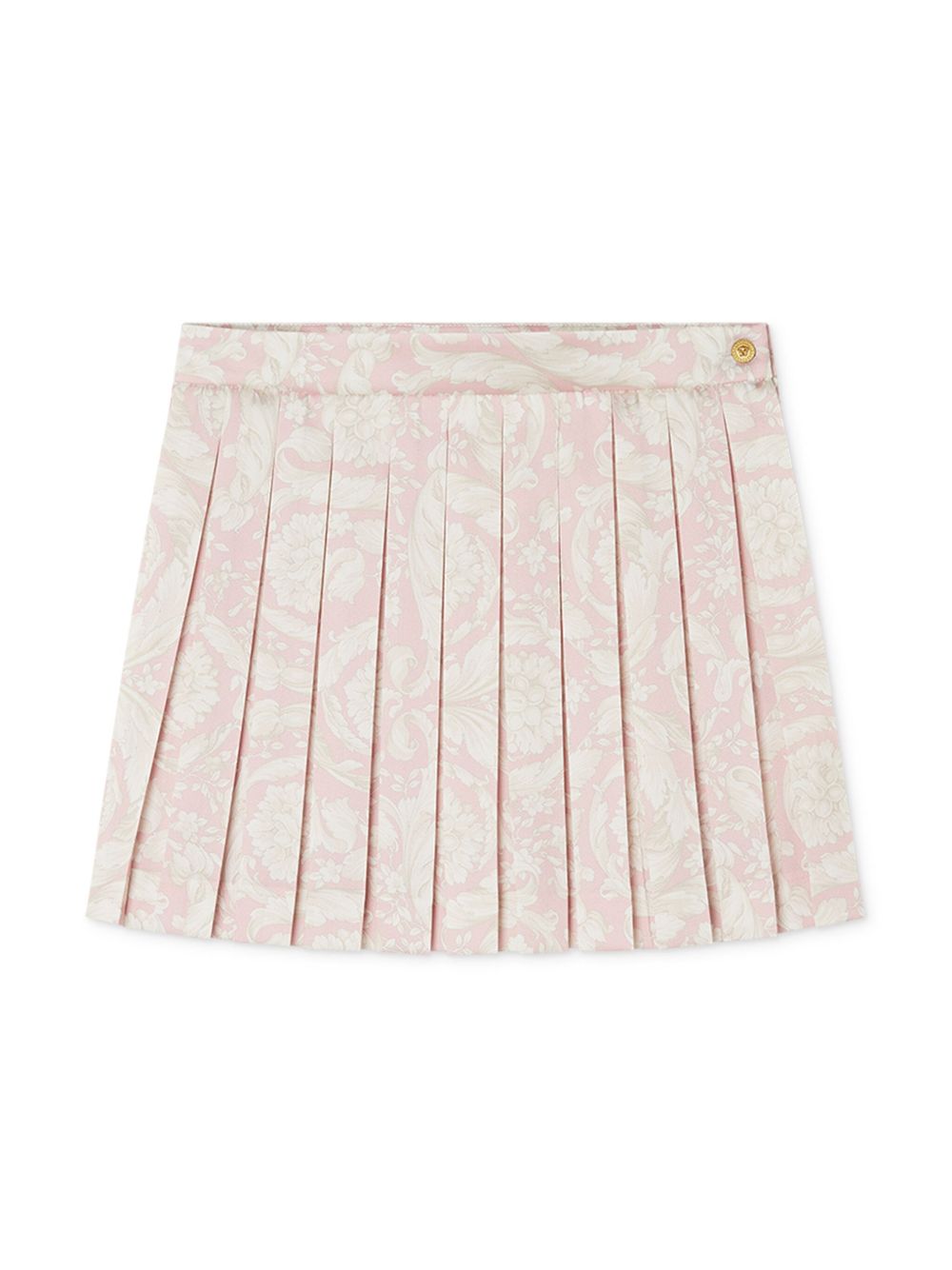 Versace Kids Barocco 印花百褶半身裙 - 粉色