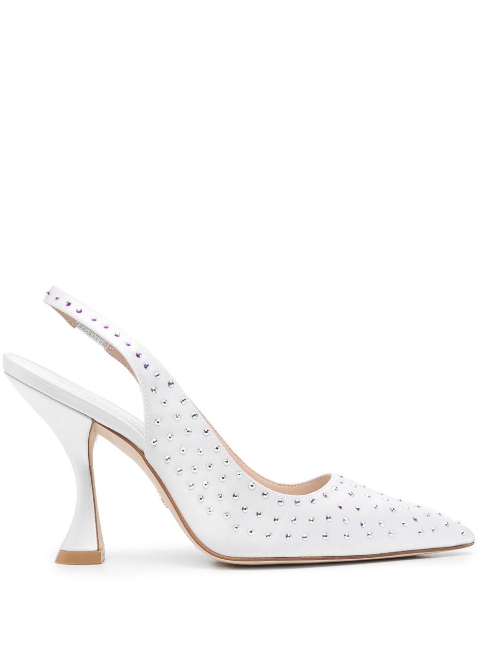 Stuart Weitzman 晶饰裹踝高跟鞋 - 白色
