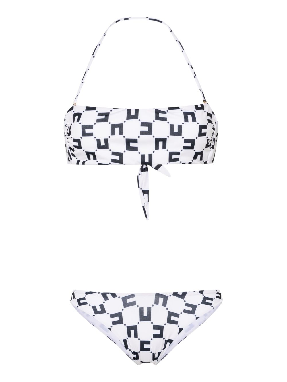 Elisabetta Franchi 經典logo印花比基尼套裝 - 中性色