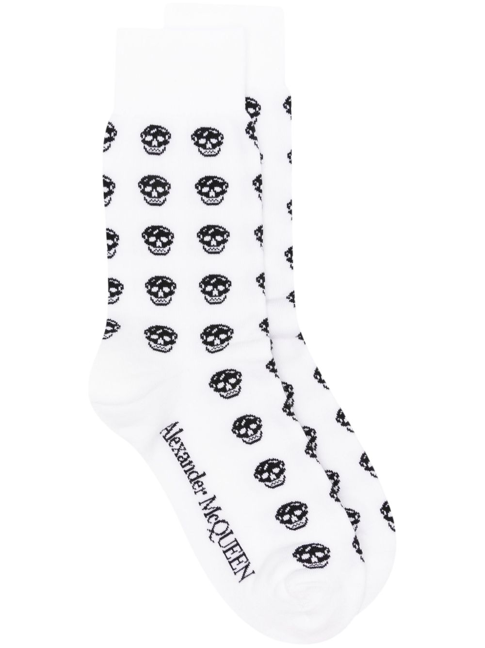 Alexander McQueen 亚历山大·麦昆 大面积骷髅头针织袜 - 白色