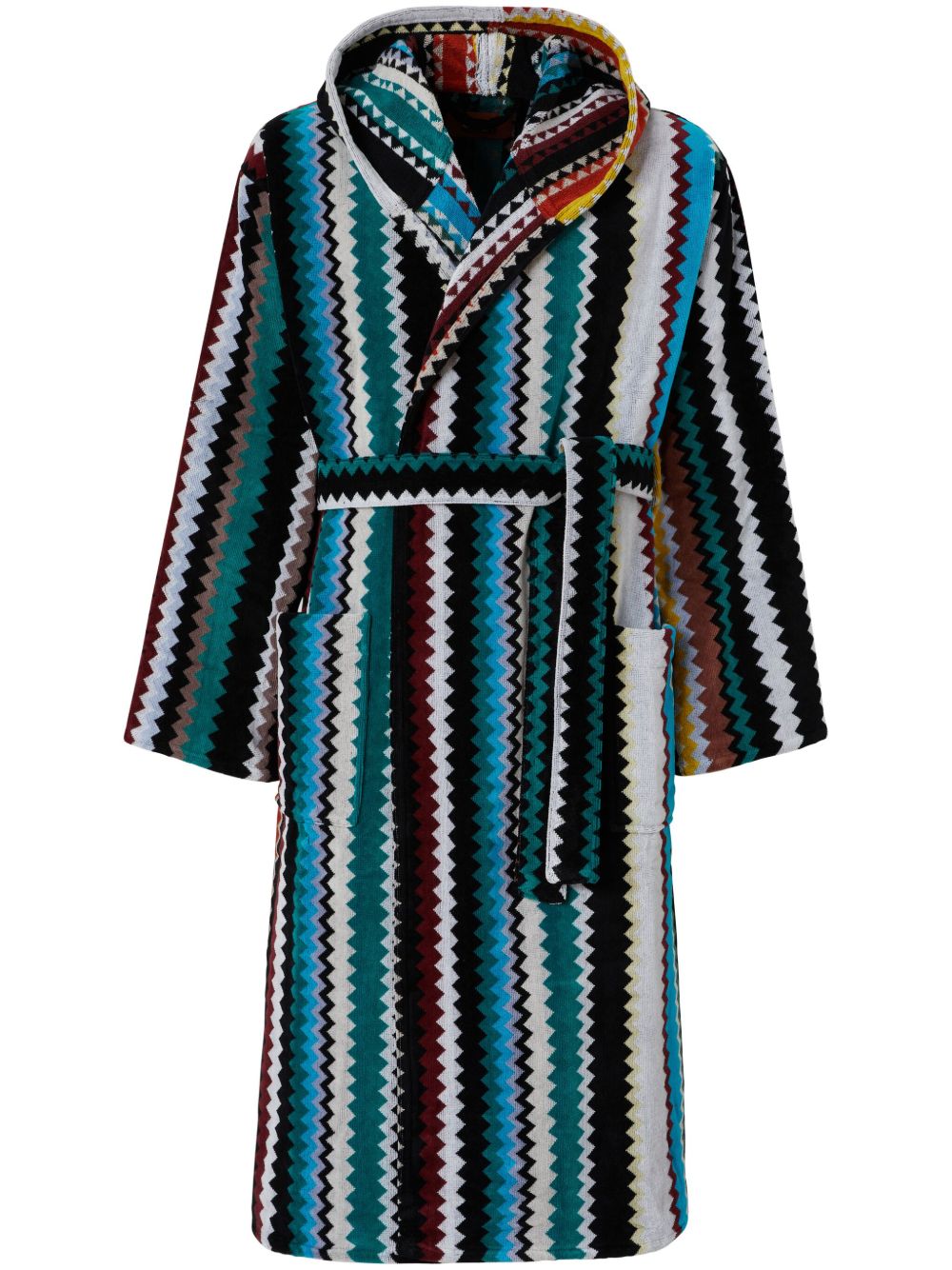 Missoni Home 人字纹图案棉毛巾布浴袍 - 蓝色