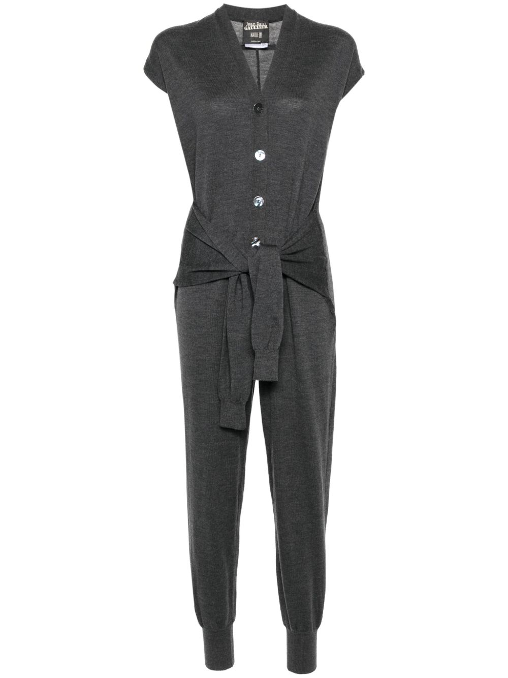 Jean Paul Gaultier Pre-Owned 束腰初剪羊毛连体长裤（1990年代典藏款） - 灰色