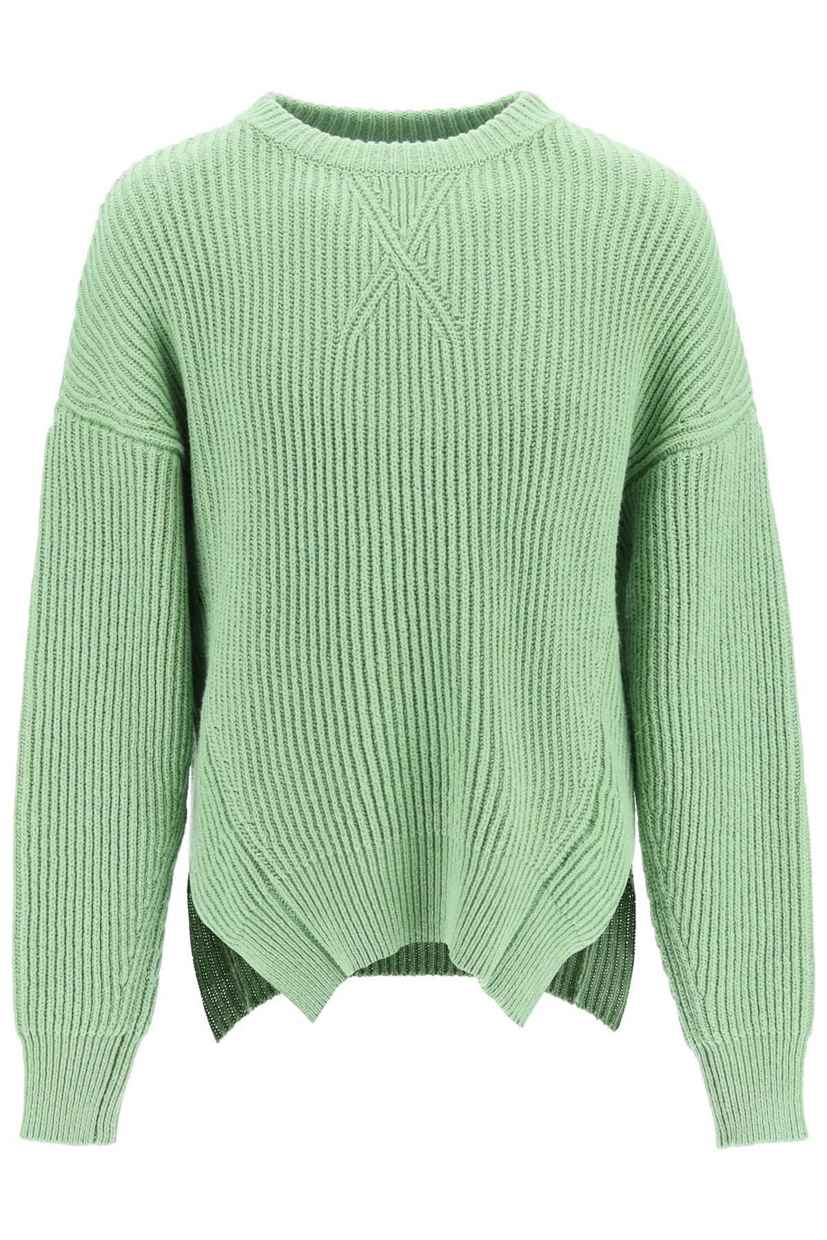 Jil Sander 薄荷绿棉羊毛混纺毛衣