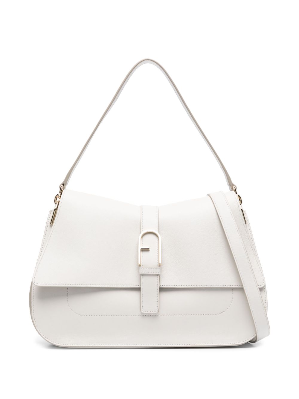 Furla Flow 中号皮质单肩包 - 中性色