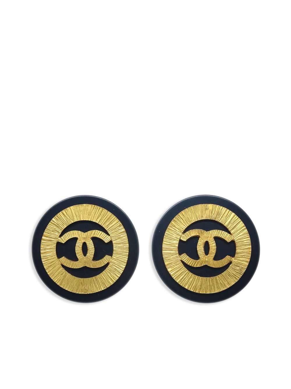 CHANEL Pre-Owned CC 纽扣夹扣式耳环（1993年典藏款） - 金色