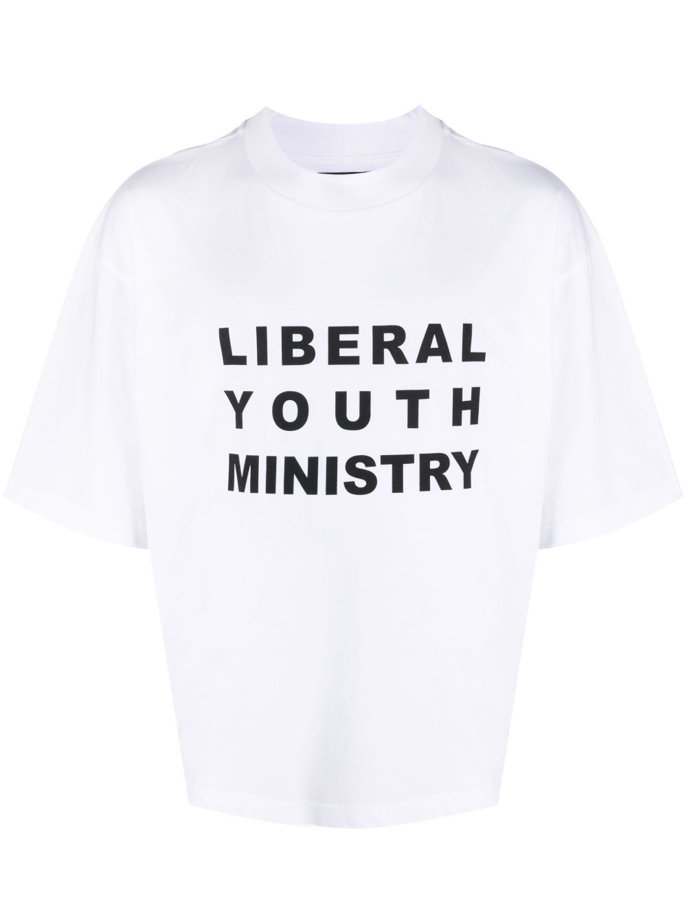 Liberal Youth Ministry 标语印花棉T恤 - 白色