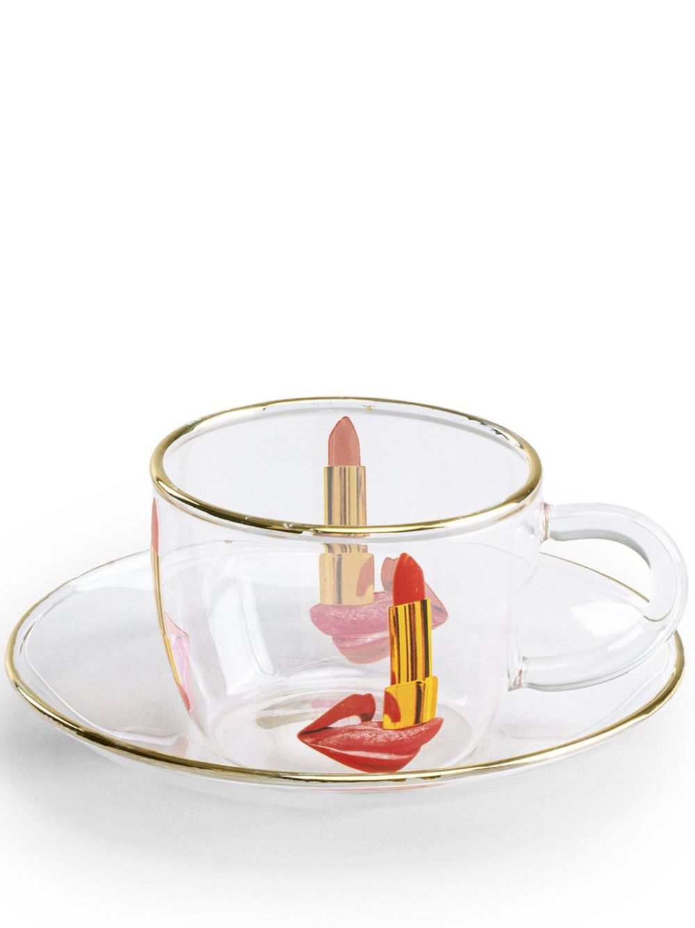 Seletti 图案印花咖啡杯（两件装） - 白色