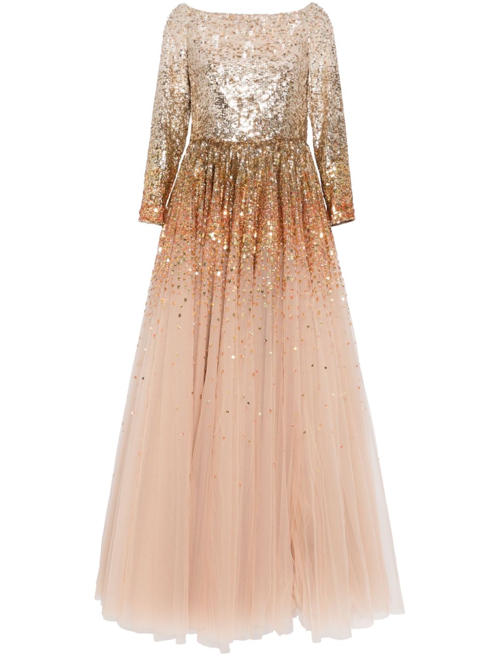 Jenny Packham Dreaming 缀饰薄纱礼服 - 金色