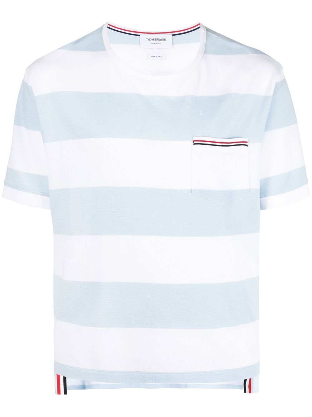 Thom Browne RWB 口袋条纹T恤 - 蓝色