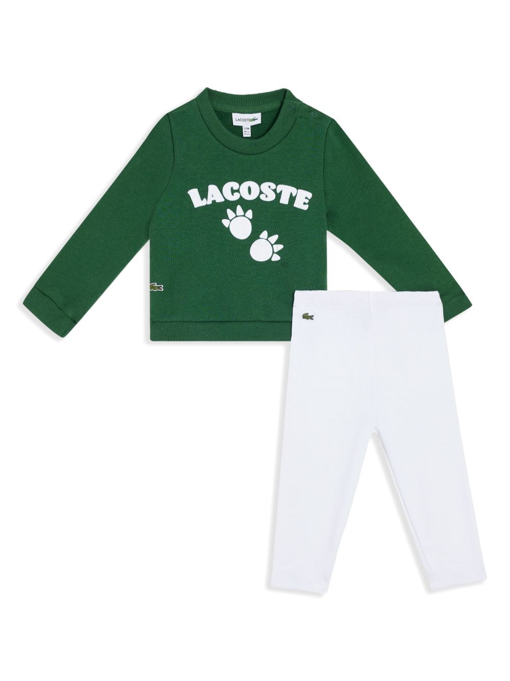 Lacoste logo印花抓绒长裤（两件装） - 绿色
