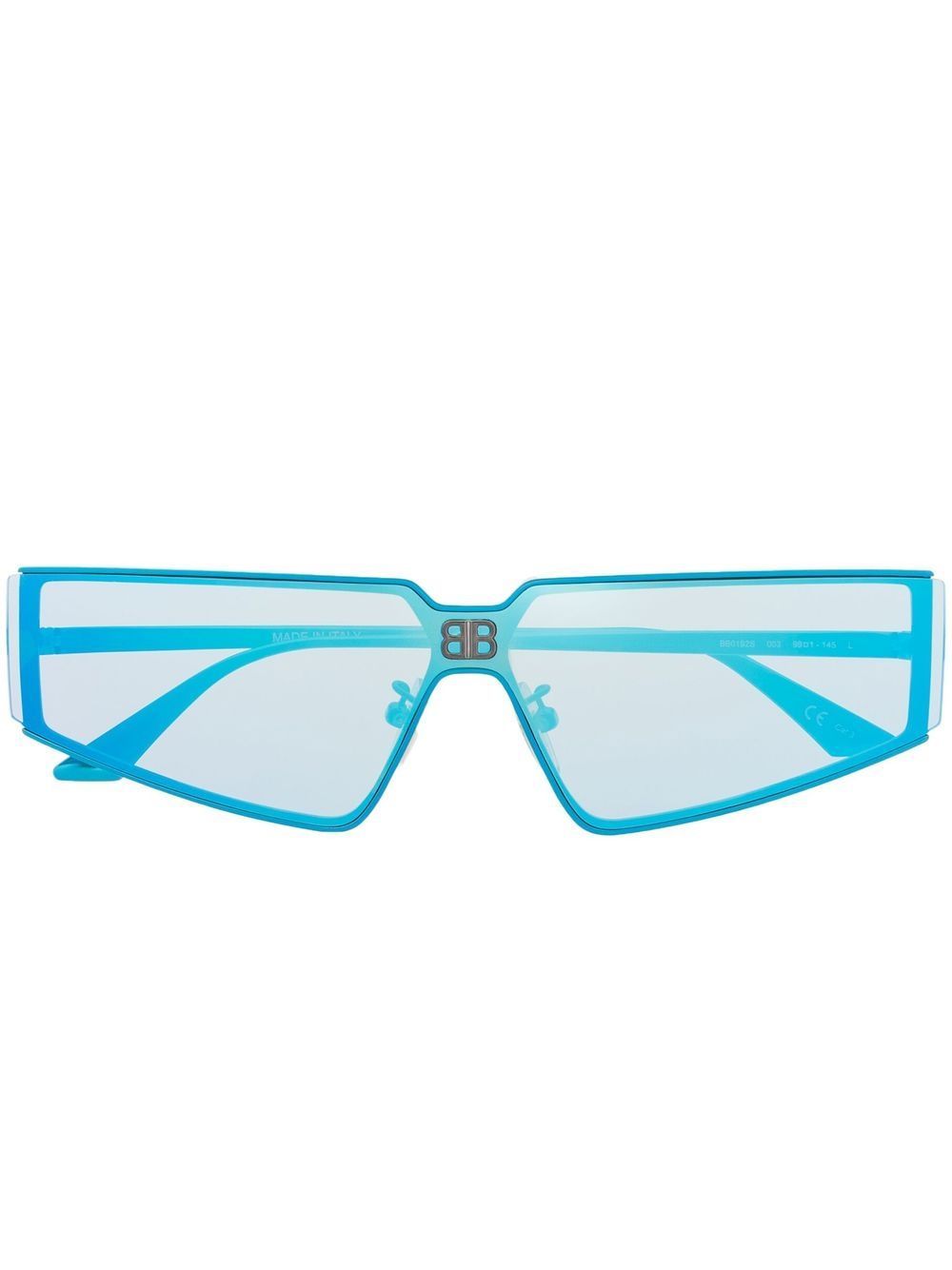 Balenciaga Eyewear 镜面几何镜框太阳眼镜 - 蓝色