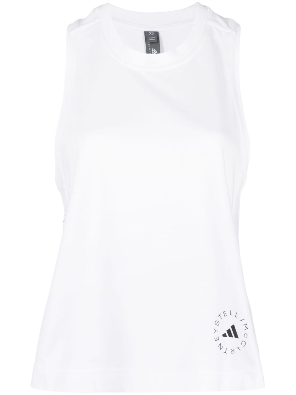 adidas by Stella McCartney True Pace Running logo印花坦克背心 - 白色