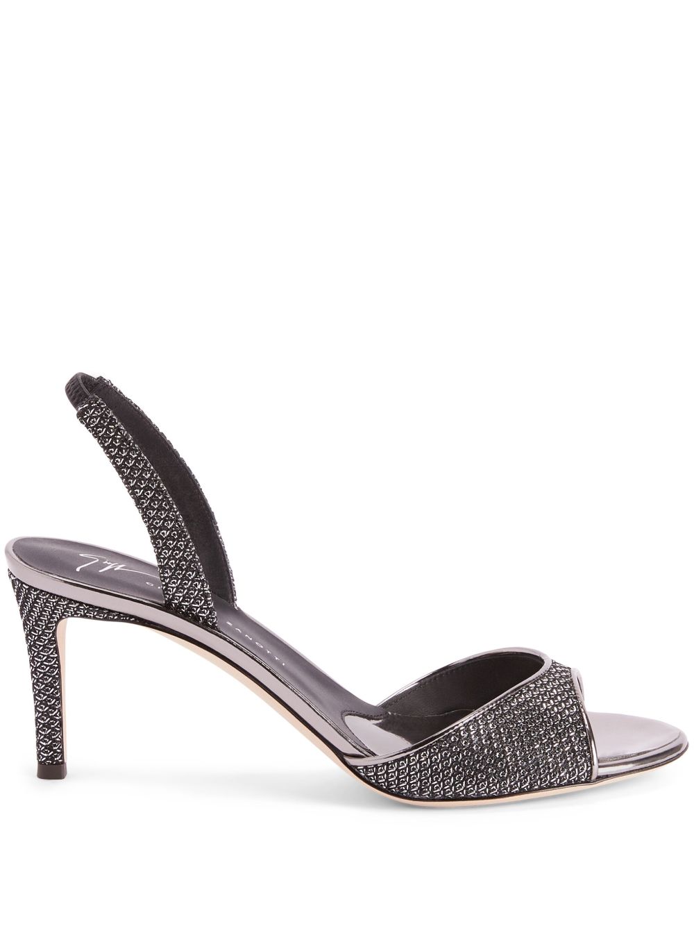 Giuseppe Zanotti Lilibeth 皮质裹踝中跟凉鞋 - 灰色