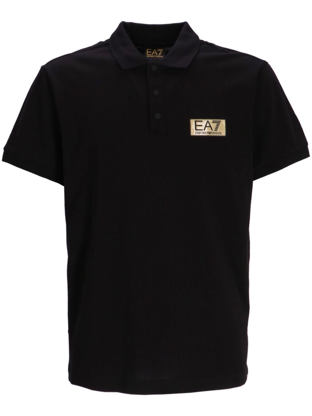 Ea7 Emporio Armani 标贴棉polo衫 - 黑色