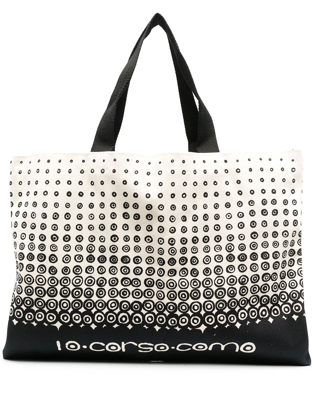 10 CORSO COMO logo印花环保帆布手提包 - 黑色