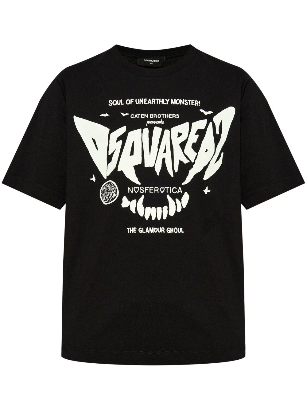 DSQUARED2 logo印花棉T恤 - 黑色
