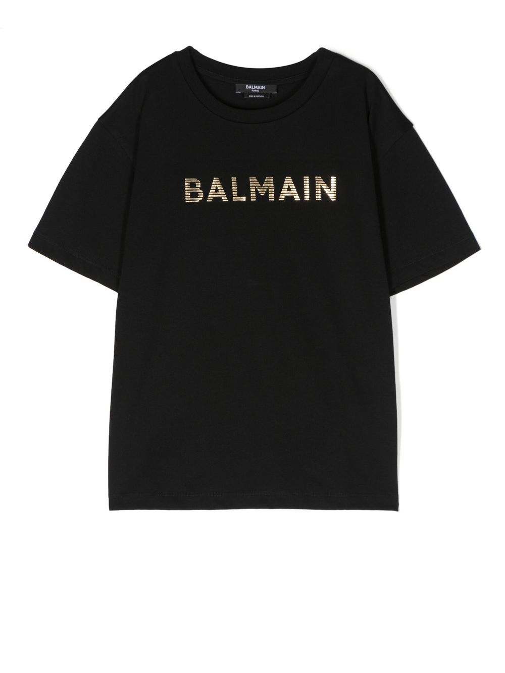 Balmain Kids logo印花棉T恤 - 黑色