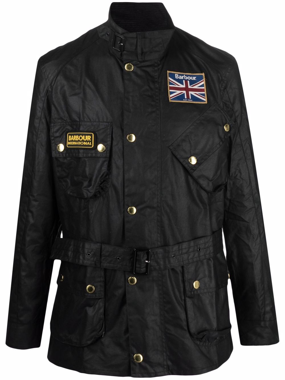 Barbour International Union Jack 涂蜡夹克 - 黑色