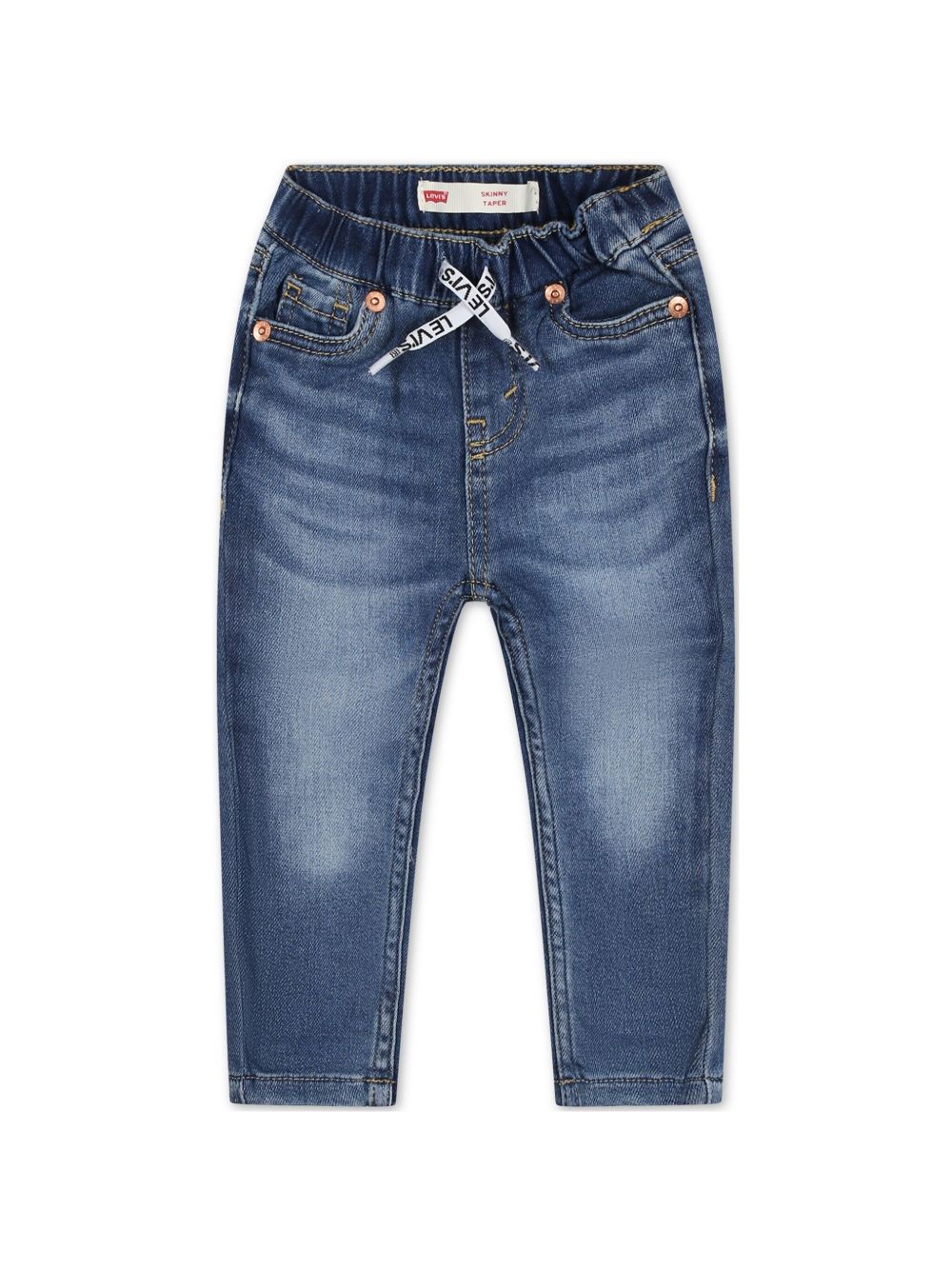 Levi's Kids 抽绳裤腰牛仔裤 - 蓝色