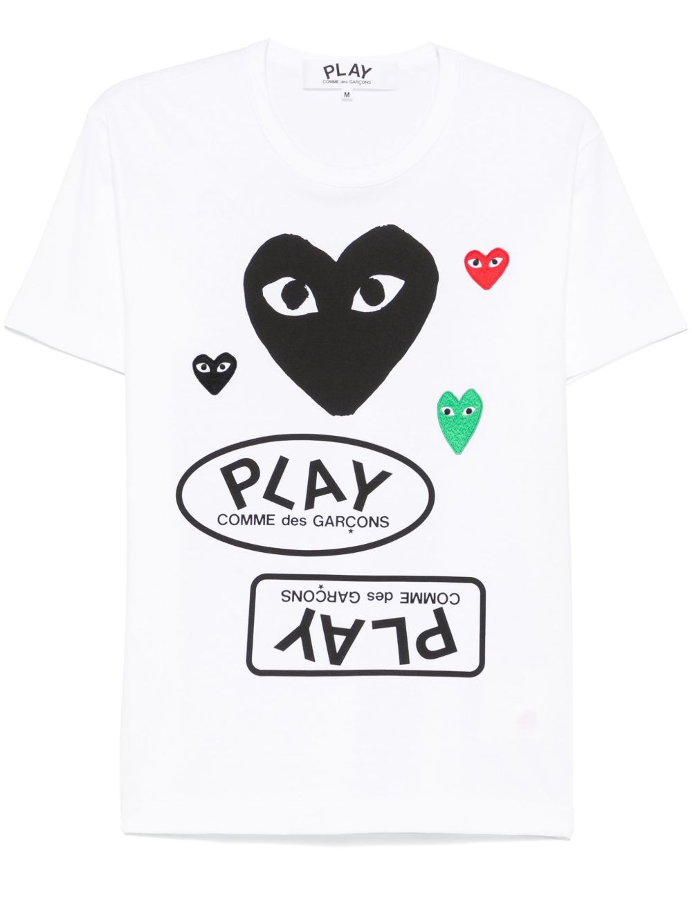 Comme Des Garçons Play logo印花棉T恤 - 白色