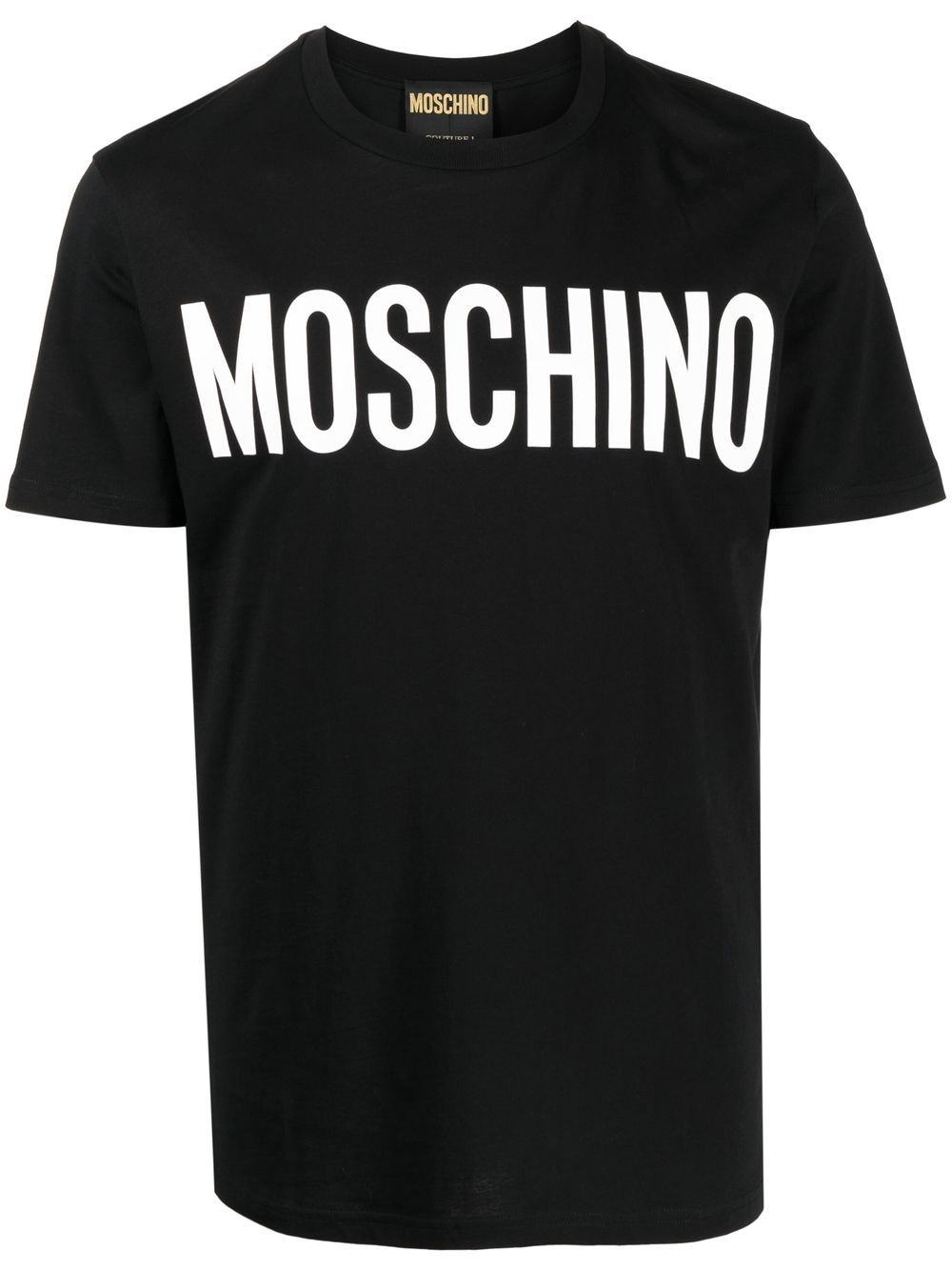 Moschino logo印花棉T恤 - 黑色